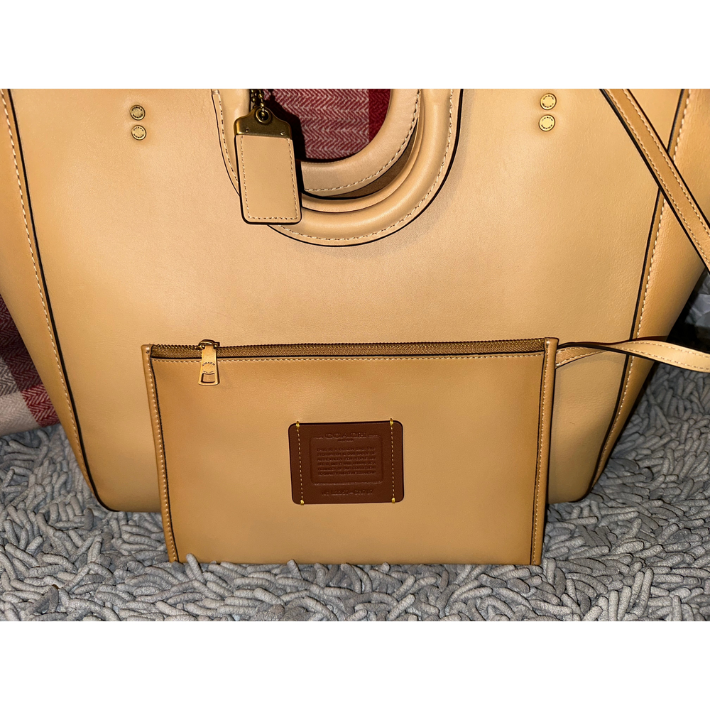 Coach Tan Leather Tote Bag - Picture 5 of 9